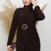 Almira Buckled Dress Dark Brown - Image 5