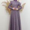 Dream Glitter Evening Dress Dark Lilac - Image 2