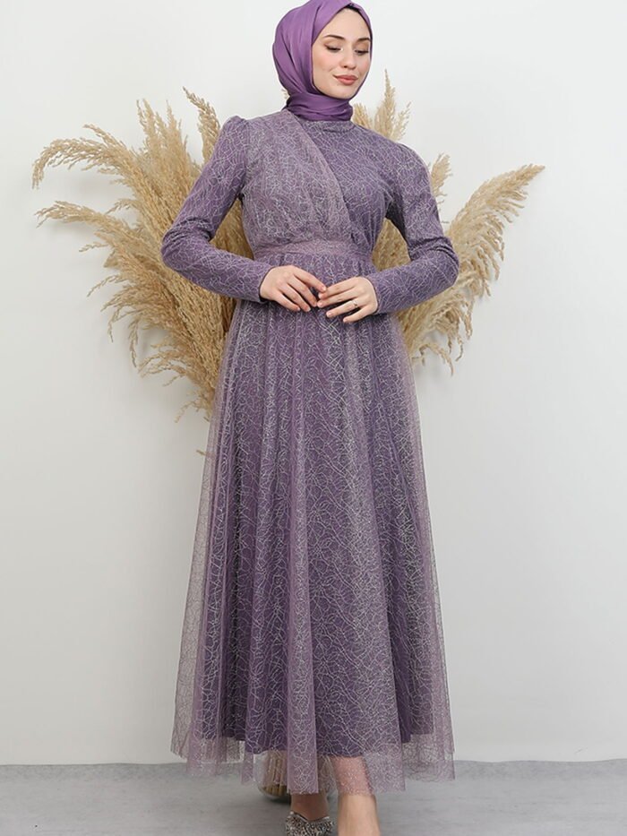 Alternative view of Dream Glitter Evening Dress Dark Lilac
