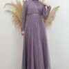 Dream Glitter Evening Dress Dark Lilac - Image 3