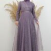 Dream Glitter Evening Dress Dark Lilac - Image 4