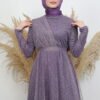 Dream Glitter Evening Dress Dark Lilac - Image 5