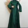 Satin Evening Dress Emerald
