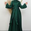 Erim Satin Evening Dress Emerald 9 Erim Satin Evening Dress Emerald - Image 4