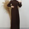 Navy Blue Jersey Dress with Buckle Front - Image 21