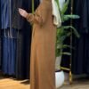 Nubuck Abaya with Floral Accessories - Image 5