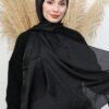 Pearl Satin Shawl Black 65 Satin Shawl Black
