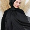 Pearl Satin Shawl Black - Image 2