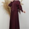 Burgundy Set with Gathered Sleeves 21 Burgundy Set