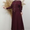 Burgundy Set with Gathered Sleeves - Image 2