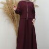Burgundy Set with Gathered Sleeves - Image 3