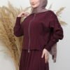 Burgundy Set with Gathered Sleeves - Image 5