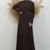 Navy Blue Jersey Dress with Buckle Front - Image 7