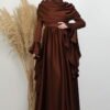 Rebellious Luxtry Satin Evening Dress in Brown - amofashion ltd 22 Evening Dress in Brown