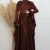 Rebellious Luxtry Satin Evening Dress in Brown - amofashion ltd - Image 2