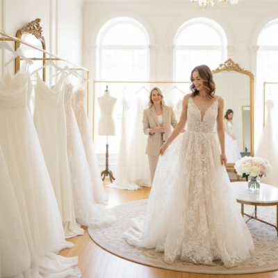 best time to start wedding dress shopping featured