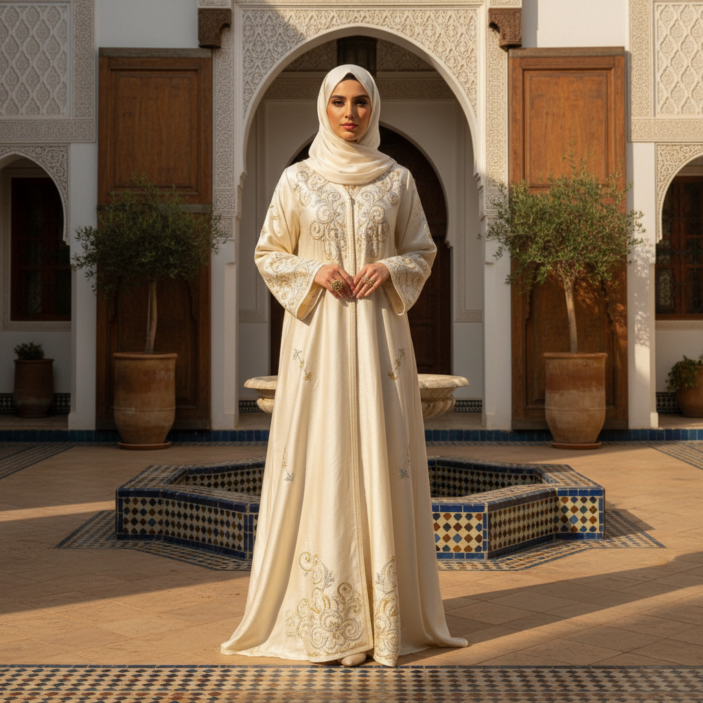 embroidered abaya with hijab - fashion inspiration