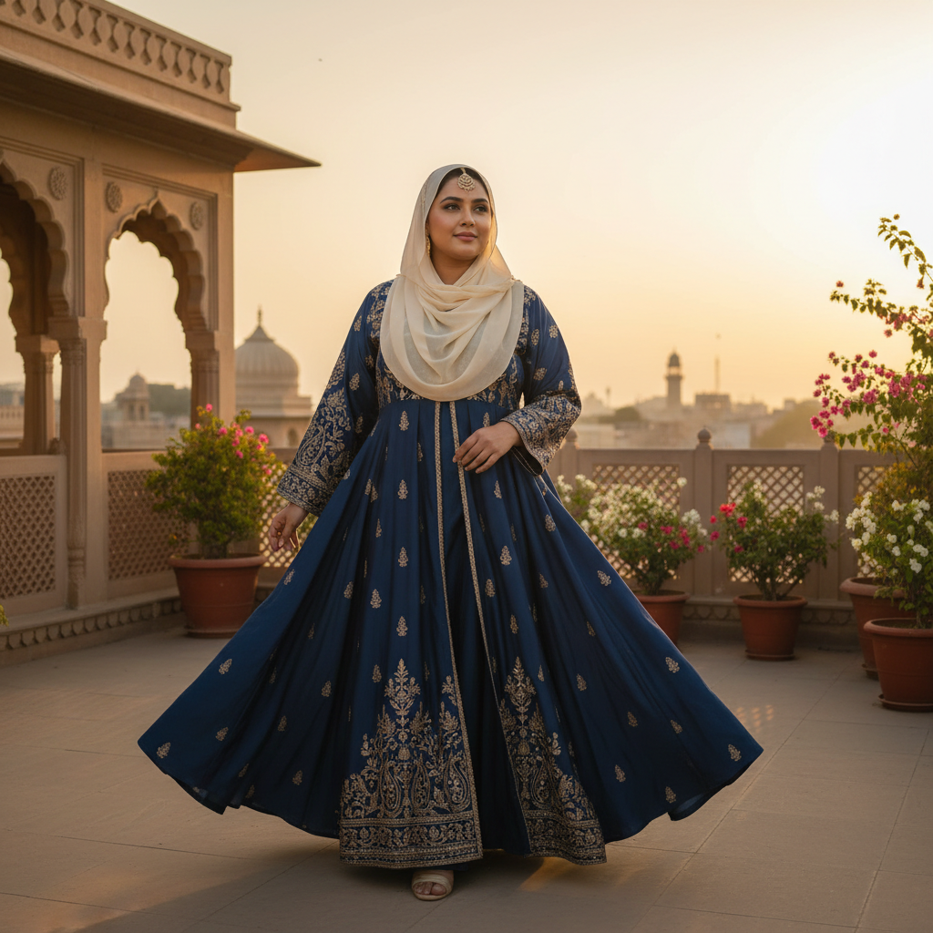 plus size Indian abaya - fashion inspiration
