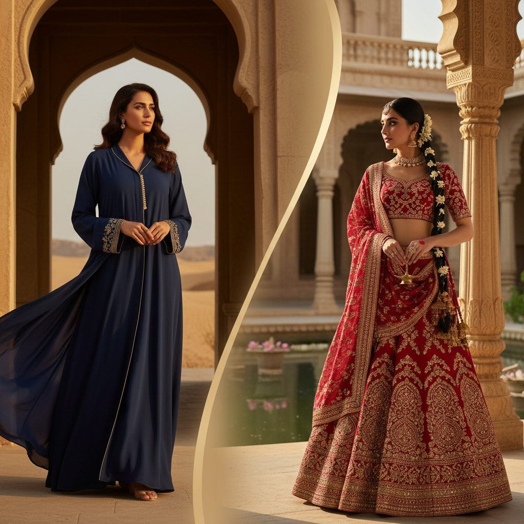 7 Key Differences: Abaya vs. Indian Traditional Dress in 2026 6 abaya vs Indian traditional dress - fashion inspiration