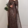 Crepe Evening Dress, Plum - Image 15