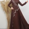 Ethnic Layer Dress Dark Coffee - Image 14