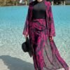 Patterned Long Pareo, Rose Pink - Image 8