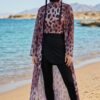 Patterned Long Pareo, Rose Pink - Image 4