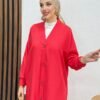 Buttoned Aerobin Cap Pomegranate blouses - Image 2