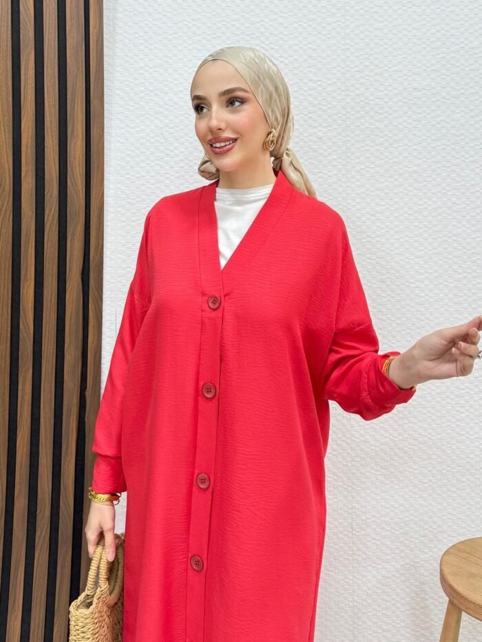 Alternative view of Buttoned Aerobin Cap Pomegranate blouses