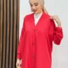 Buttoned Aerobin Cap Pomegranate blouses - Image 5
