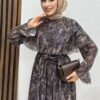 Ethnic Layer Dress Dark Coffee - Image 2