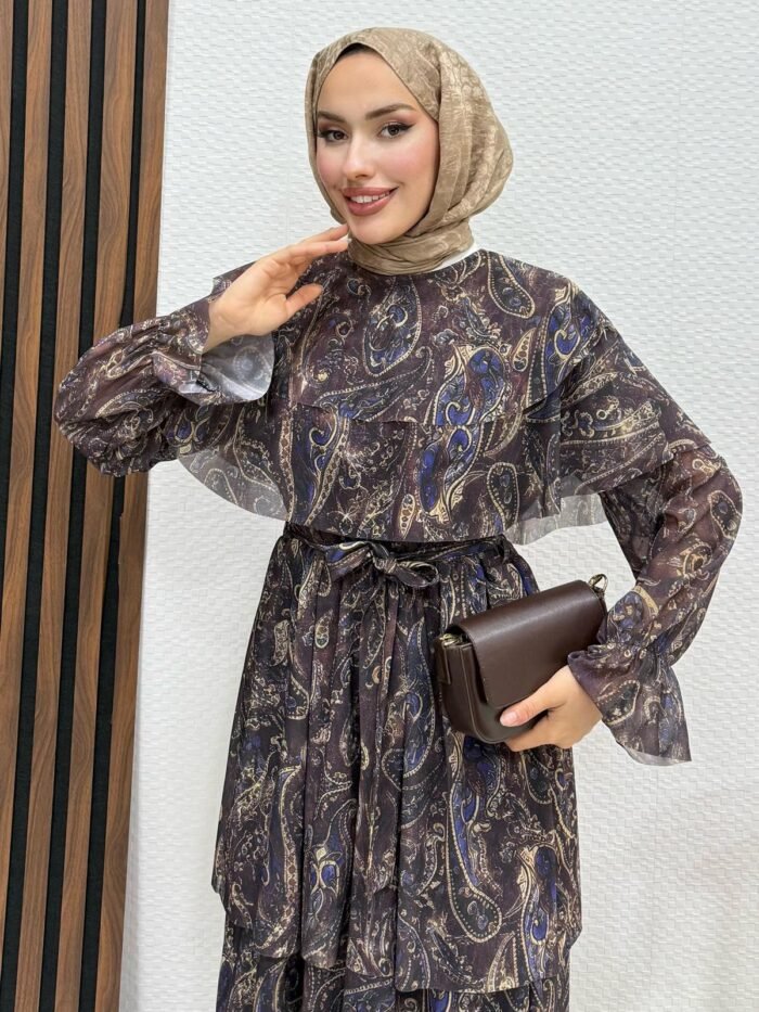 Alternative view of Ethnic Layer Dress Dark Coffee