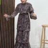 Ethnic Layer Dress Dark Coffee - Image 3