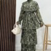 Ethnic Layer Dress Dark Coffee - Image 6