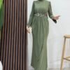 Sandy Dress with Pearl Belt, Purple - Image 6