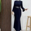 Sandy Dress with Pearl Belt, Purple - Image 7