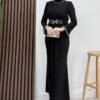 Sandy Dress with Pearl Belt, Purple - Image 8