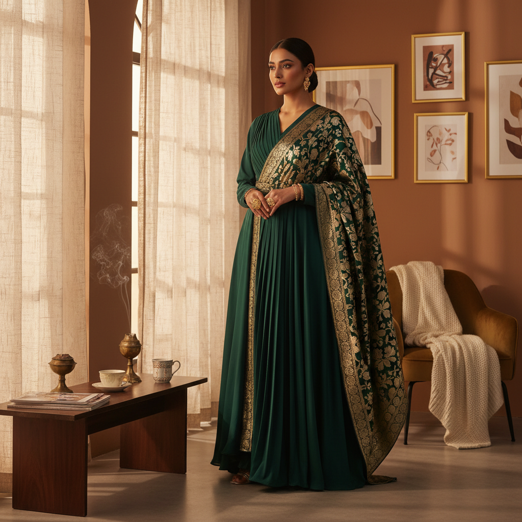 saree abaya hybrid - fashion inspiration
