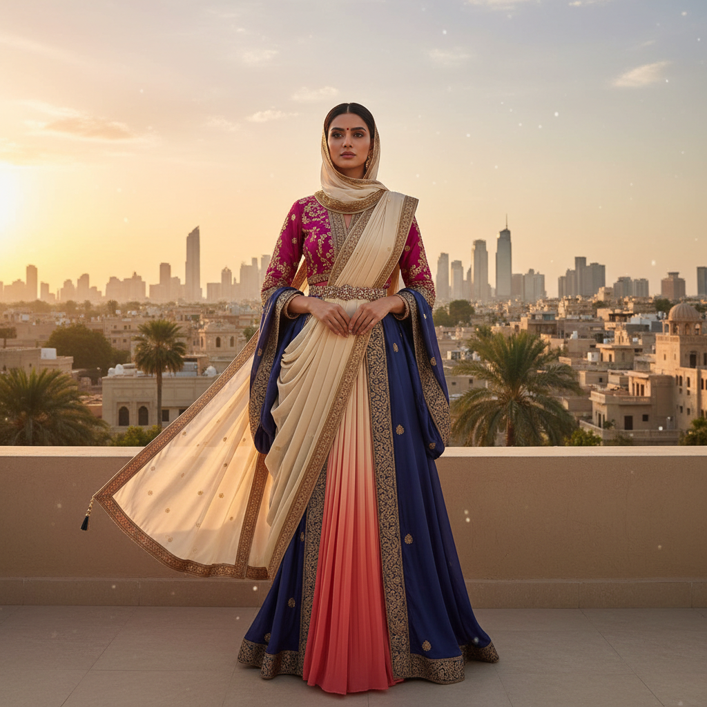 saree abaya hybrid - fashion inspiration
