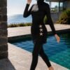 Starry Patterned Swimsuit Set Brown - Image 6