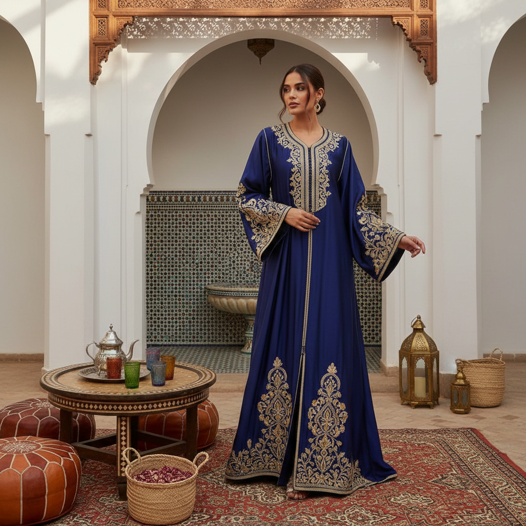 moroccan embroidered abaya - fashion inspiration