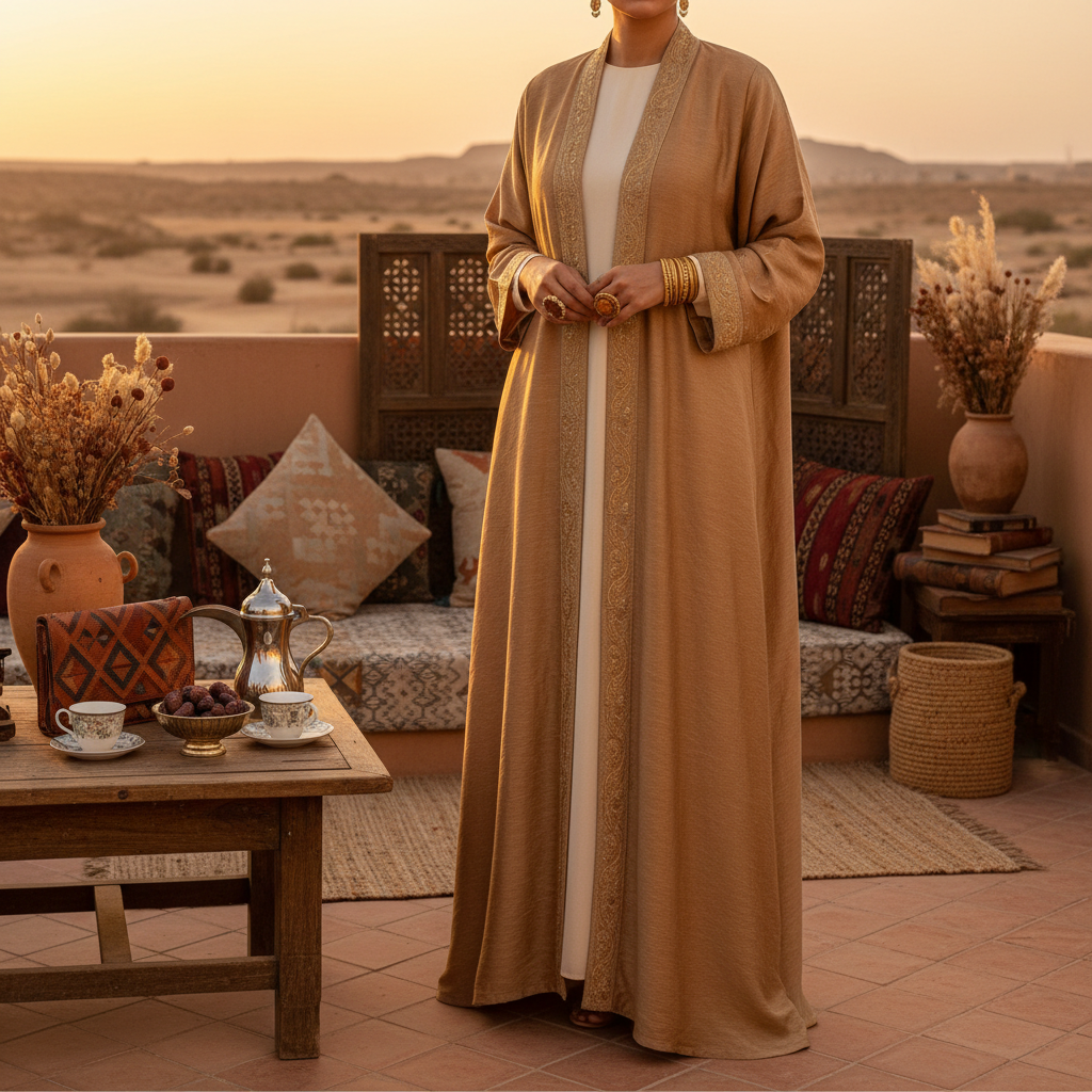 open front abaya Saudi style - fashion inspiration