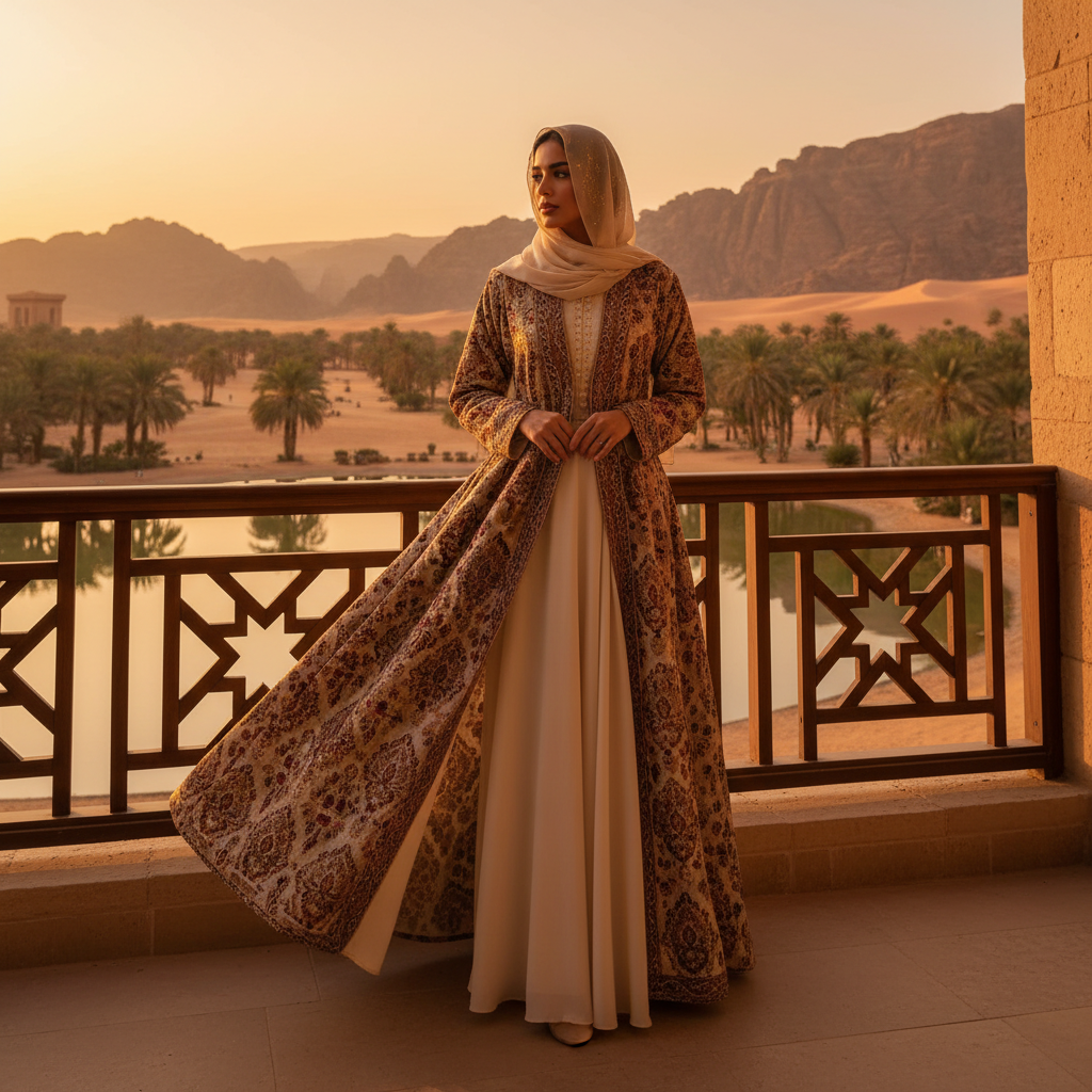 open front abaya Saudi style - fashion inspiration