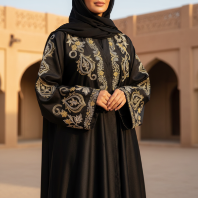 saudi abaya with embroidery featured