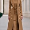 Double Breasted Woolen Large Overcoat And Belt Knitted Dress Two-piece Set 19 Double Breasted Woolen Large Overcoat And Belt Knitted Dress Two-piece Set - Image 10