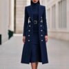 Double Breasted Woolen Large Overcoat And Belt Knitted Dress Two-piece Set 16 Double Breasted Woolen Large Overcoat And Belt Knitted Dress Two-piece Set - Image 7
