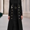 Double Breasted Woolen Large Overcoat And Belt Knitted Dress Two-piece Set 12 Double Breasted Woolen Large Overcoat And Belt Knitted Dress Two-piece Set - Image 3