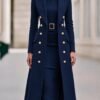 Double Breasted Woolen Large Overcoat And Belt Knitted Dress Two-piece Set 11 Double Breasted Woolen Large Overcoat And Belt Knitted Dress Two-piece Set - Image 2
