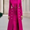 Double Breasted Woolen Large Overcoat And Belt Knitted Dress Two-piece Set 14 Double Breasted Woolen Large Overcoat And Belt Knitted Dress Two-piece Set - Image 5