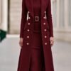 Double Breasted Woolen Large Overcoat And Belt Knitted Dress Two-piece Set 18 Double Breasted Woolen Large Overcoat And Belt Knitted Dress Two-piece Set - Image 9